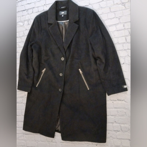 DKNY Women's Collared Wool Coat/XXL - Picture 1 of 8